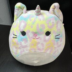 Squishmallows Soraya Cat Leopard Cheetah Unicorn Caticorn Tie Dye Plush 8" EUC